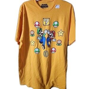 Super Mario Brothers Men's T-Shirt Mario Luigi New Large Excellent B15 Excellent